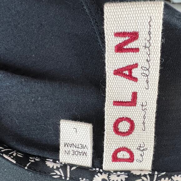 Anthro DOLAN Black Long Sleeve V-Neckline Elastic Cuff Pullover Polyester Top L - Picture 6 of 8